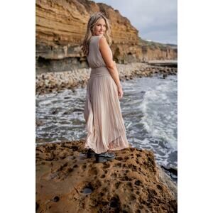 RAMY BROOK Brown Crepe Hourglass V-Neck Smocked Waist Preslie Dress Size XL